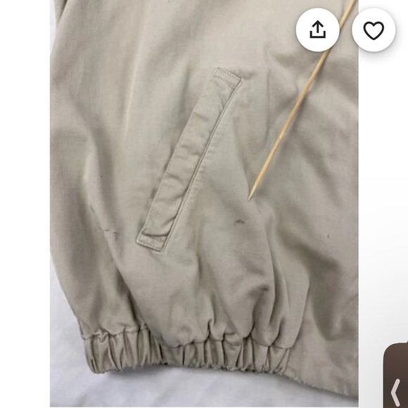 Vintage Polo Ralph Lauren Harrington Light Jacket Size XL Beige - Picture 6 of 10